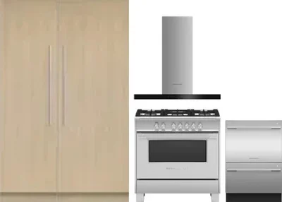 5 Piece Package Includes Refrigerator, Freezer, Range, Hood And Dishwasher